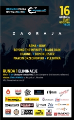 EMERGENZA FESTIVALPOLSKA  2016:  ARMA, BOW,  BEYOND THE INFINITY, BLADE RAIN, CHARNEL, DEMON JESTER, MARCIN ORZECHOWSKI, PLETHORA