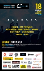 EMERGENZA FESTIVALPOLSKA  2016: ANVILED, FOSGEN, INTO THE MARCH, KIEDY BDZIE CZARNY PAPIE?, NARAYA,  NEXT FRIDAY, PORN,  WSZEM WOBEC   